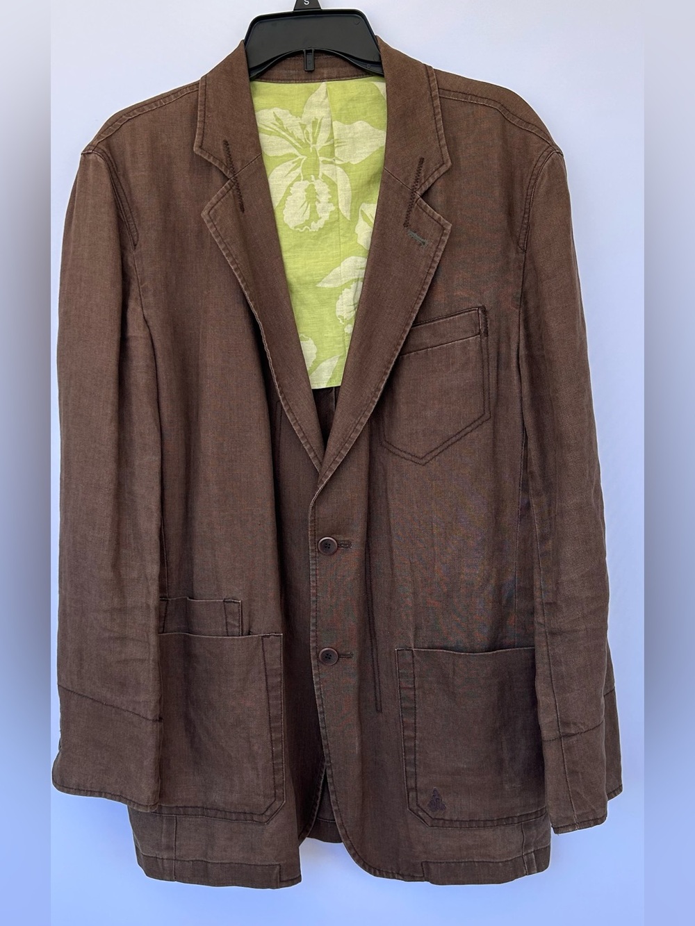 Bean Pole Men’s Linen Casual Blazer Chocolate Size Chest 100cm Height 175cm